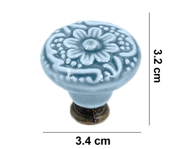 10 pieces ceramic knobs, vintage cabinet door knobs, drawer knobs, ceramic Carousel 5