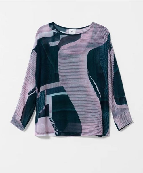 ELK (AU) *Designer Carja Iris Swirl Sheer Viscose Blouse Top W Cami* 8/10 Carousel 2