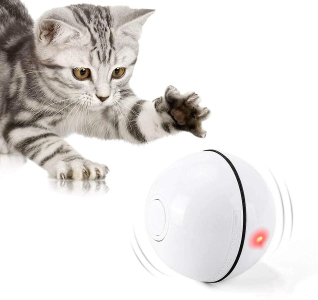 Cat Toy, Toy Ball With Led Light, 360 Degree Automatic Rotation And Usb Charging Carousel 1