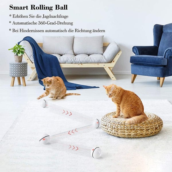 Cat Toy, Toy Ball With Led Light, 360 Degree Automatic Rotation And Usb Charging Carousel 3