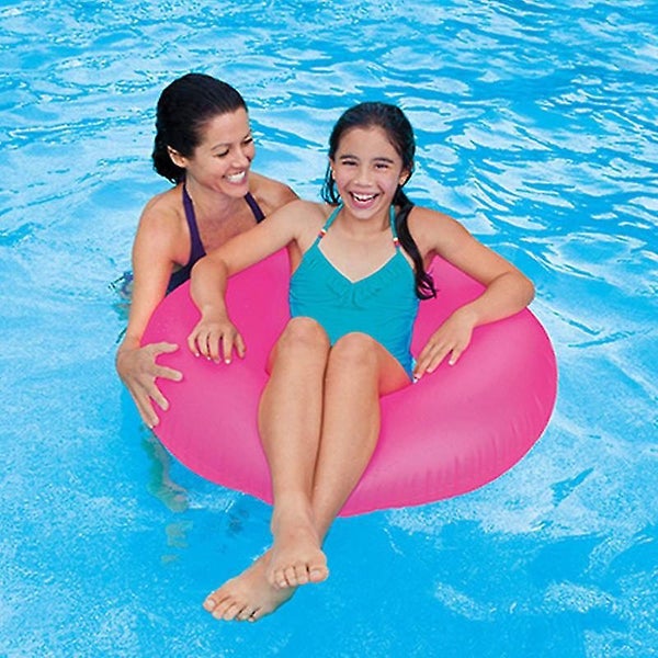 Swimming Aid Neon Swimming Tube Inflatable Swimming Ring Pool Float And Ring Carousel 3