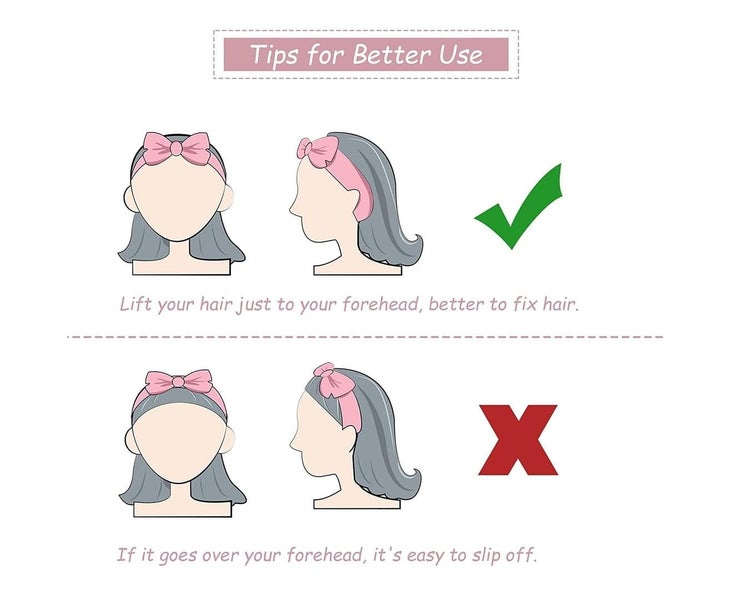2Pcs Facial Headband for Bath Spa Makeup Bow Head Wrap Soft Head Cloth Wate Carousel 5