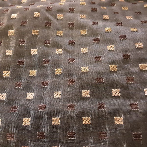 REF185A Chocolate brown eyelet drapes Carousel 1