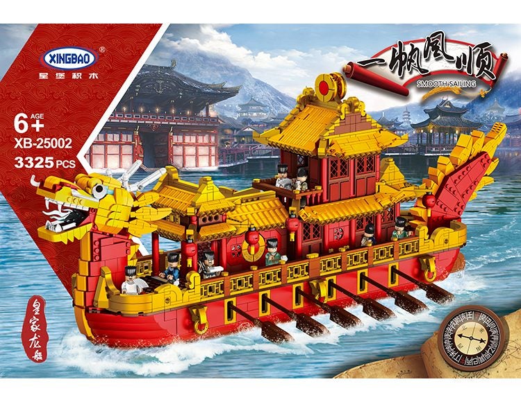 Asian Dragon Ship Building Set - Lego Compatible Model Kit Carousel 1
