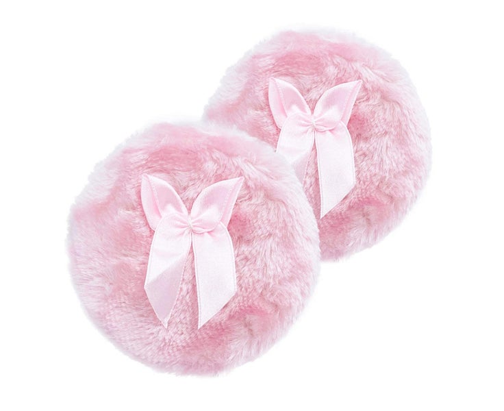Large Body Powder Puff, SoftFurry Puff with Ribbon Handle( Puff(2Pcs/Pin Carousel 1