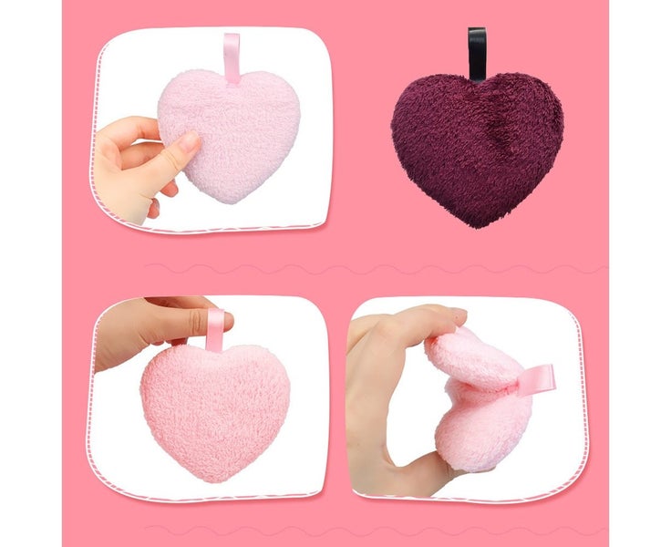 4pcs Powder puff Soft Washable Large Round Velour Body Powder -claret Carousel 2