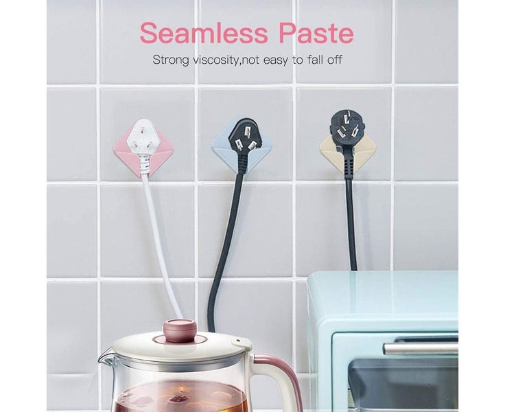 8 Pack Wall Mounted Plastic Adhesive Hooks Toothbrush Carousel 8