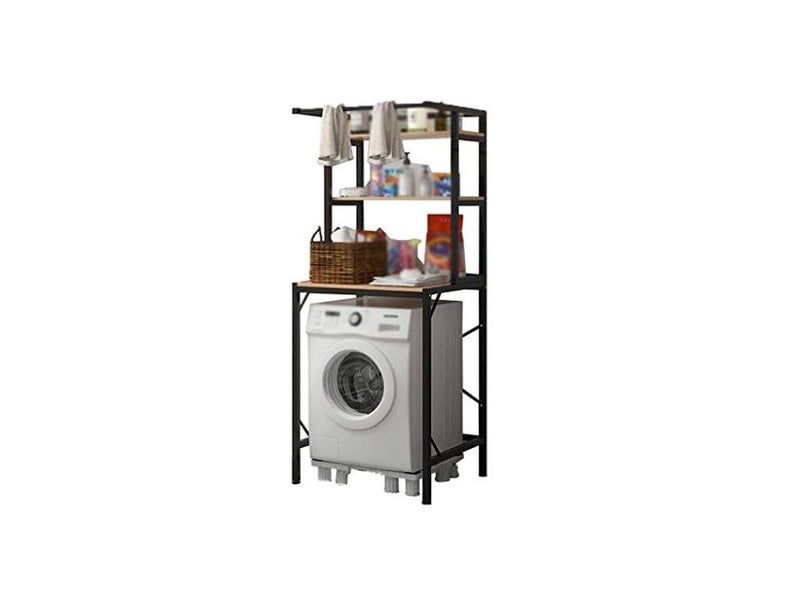 PTN Black 3 Tier Front Loader Rack Bathroom Laundry Storage Shelf Over Shelving Carousel 1