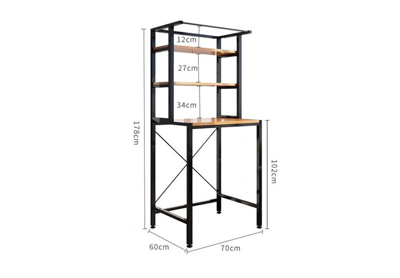PTN Black 3 Tier Front Loader Rack Bathroom Laundry Storage Shelf Over Shelving Carousel 2