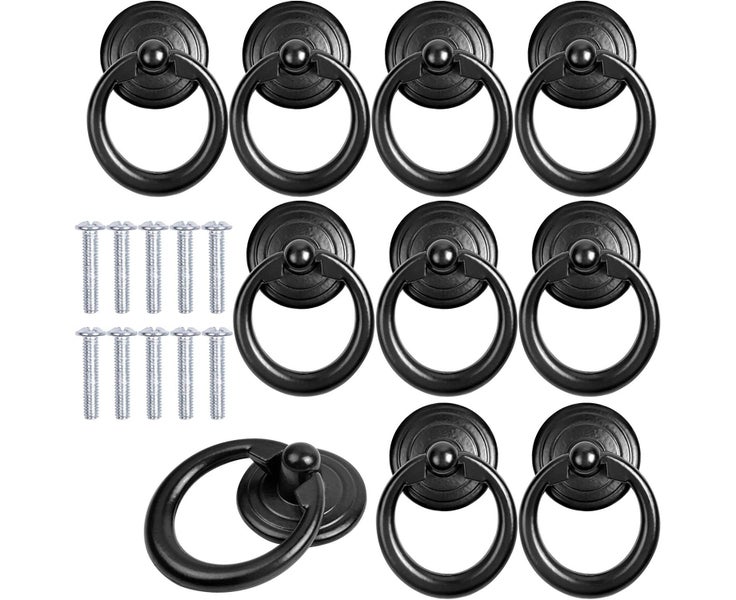 10pcs Cabinet Handle Metal Door Knob Drawer Ring Classic Pull Round Furnit Carousel 1