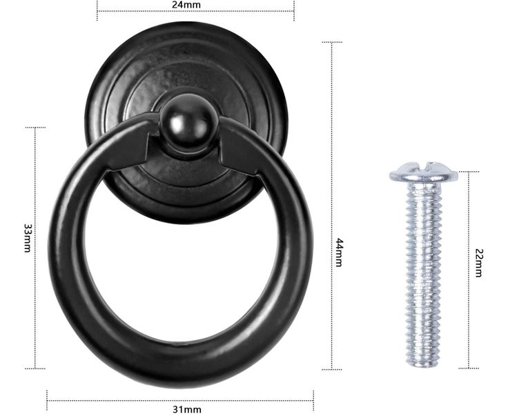 10pcs Cabinet Handle Metal Door Knob Drawer Ring Classic Pull Round Furnit Carousel 2