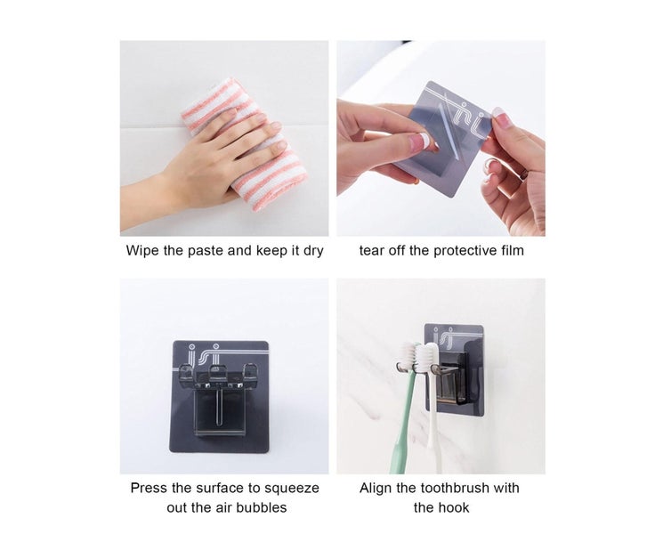 Toothbrush Holder Shaver Storage Rack Bathroom Organizer Wall Mounted Carousel 6