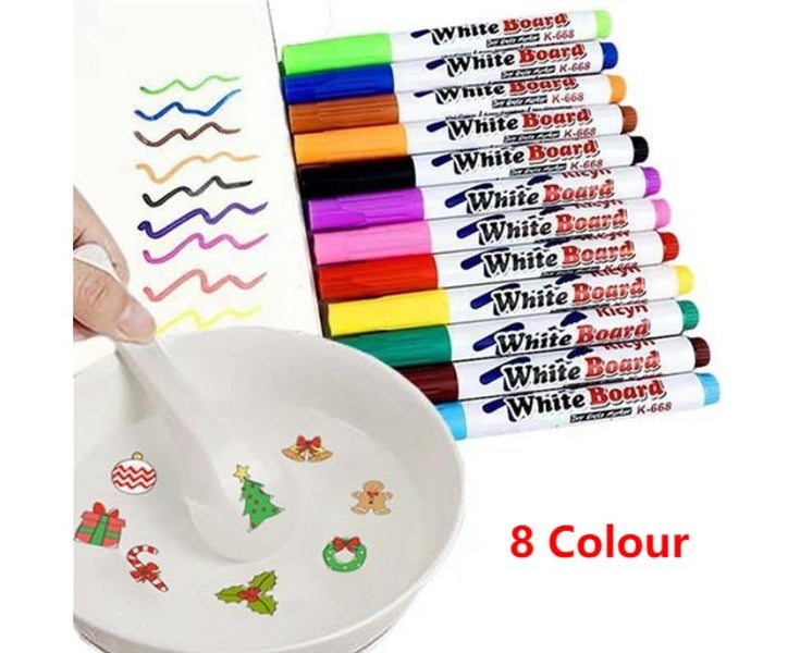 8pcs Magical Water Painting Pen Whiteboard Markers Ink Pen Doodle Water Pen Carousel 2