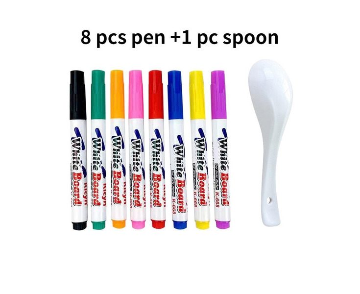 8pcs Magical Water Painting Pen Whiteboard Markers Ink Pen Doodle Water Pen Carousel 1