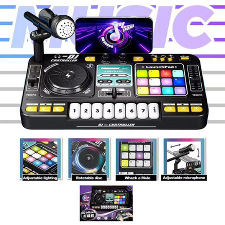 DJ Controller Set with Party Lights Multifunctional Dj Mixer Musical Toy Carousel 2