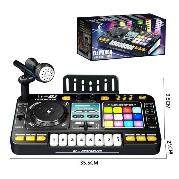DJ Controller Set with Party Lights Multifunctional Dj Mixer Musical Toy Carousel 12