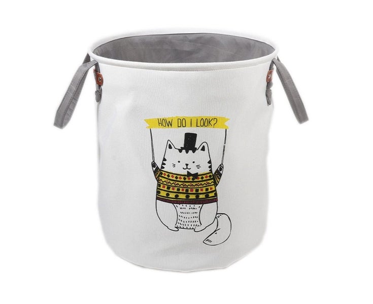Foldable Canvas Laundry Basket Clothes Carousel 1