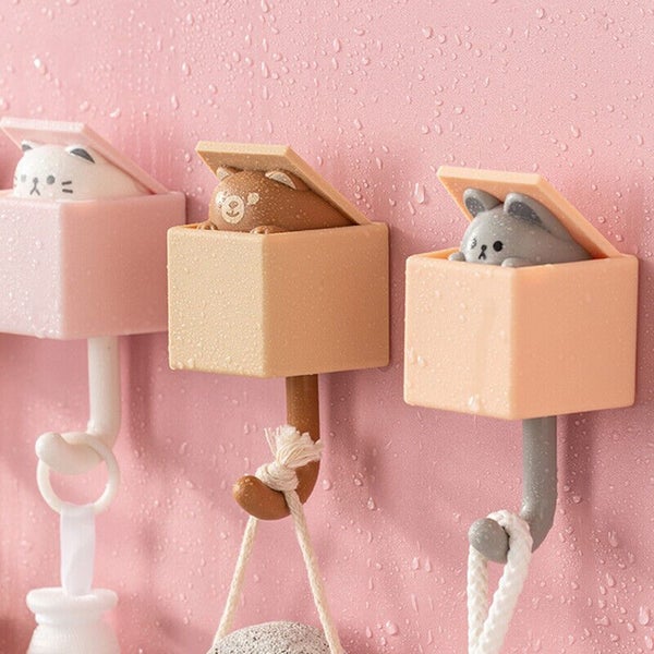 Creative Cat Hook Cute Seamless BedroomDoor Hangers Hooks Key Wall Decoration Carousel 2