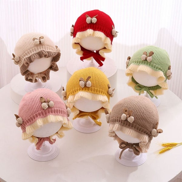 Bow Ear Protection Hats Cute Pullover Hats New Warm Hats Carousel 1
