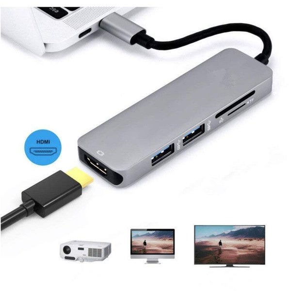 Type C Usbc Hdmi Adapter For Macbook 5 In 1 To Hub Sd Tf Card Reader And 2 3.0 P Carousel 2