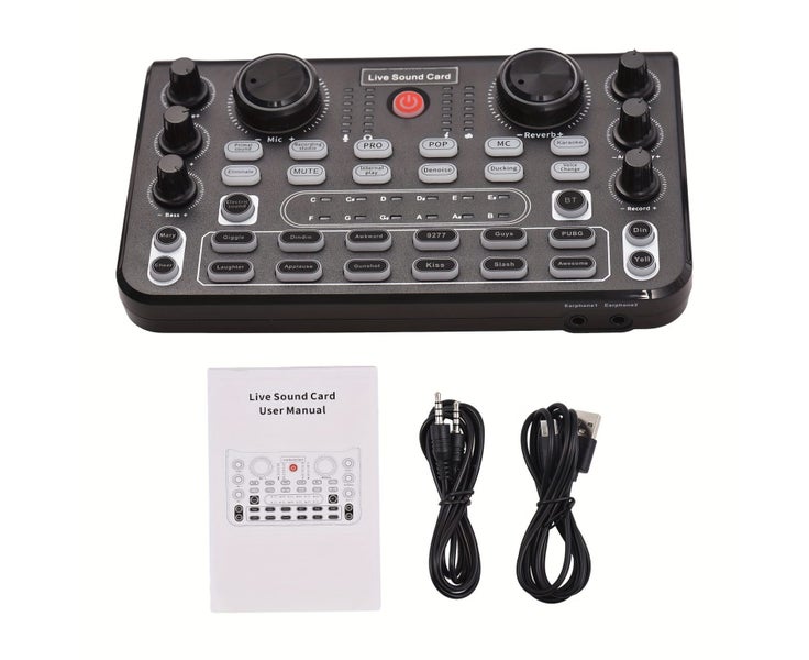 Live Sound Card Audio Mixer Recording Desktop Singing DC 5V 44.1KHz Noise R Carousel 8