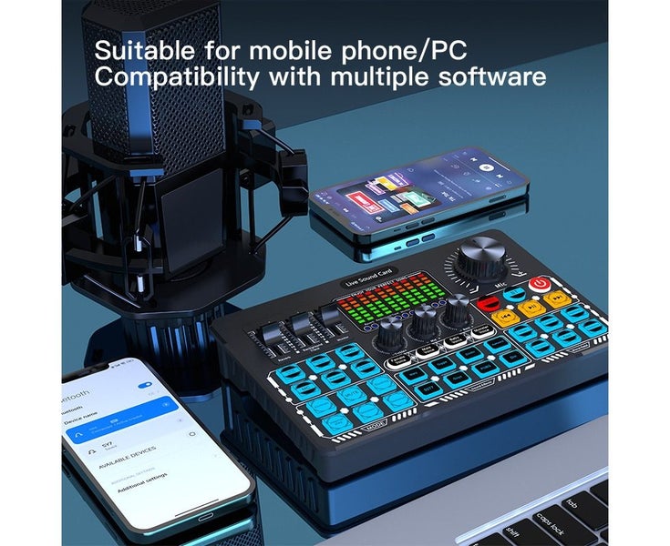 Gaming Audio Mixer with Voice ChangerGB PC Sound Card Interface, XLR Mic Carousel 2