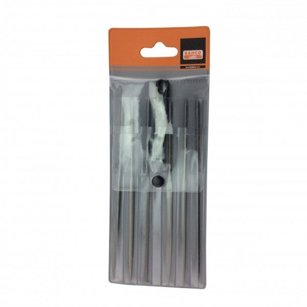 Needle File Set 6Pce 16cm Cut 2 C/w Handle 2-470-16-1-0 Bahco Carousel 1