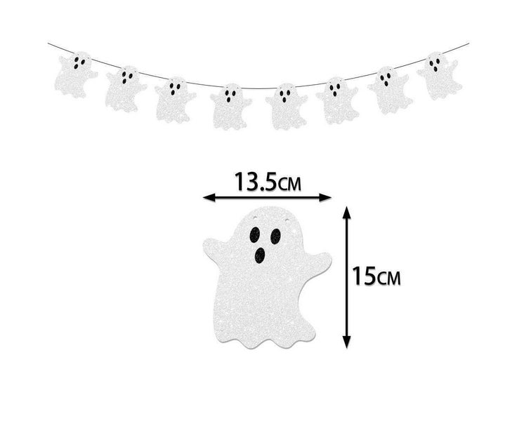 5Pcs Halloween Party Banner Garlands Cartoon Ghost Bat Spider Hanging Bunti Carousel 8