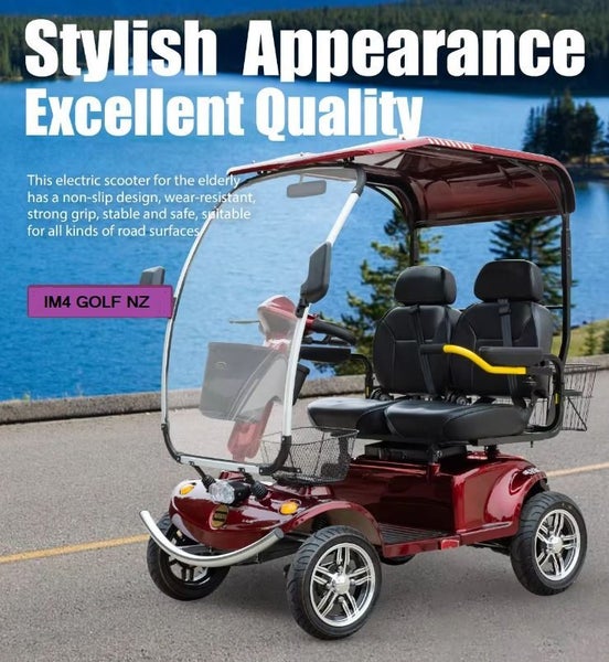8 Year Battery Warranty. LiFePO4. 100km. IM4-L43 Dual Seat Retirement Village. Carousel 1