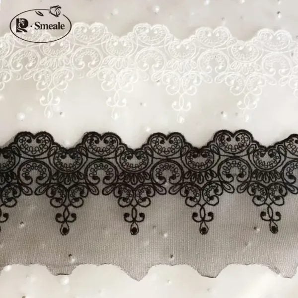DIY Fabric Lace Black White Sweet Cordate Lace Trim DIY Craft Materials Carousel 2