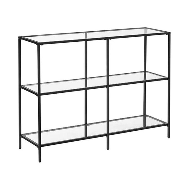 Black Frame Glass Console Table w/ Shelves by VASAGLE Carousel 2