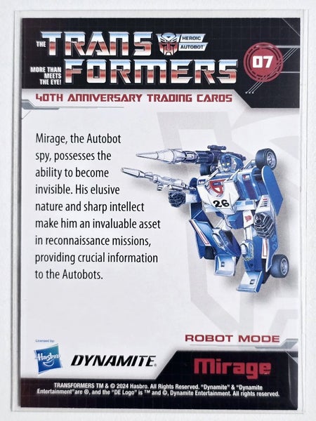 2024 Dynamite Transformers 40th Anniversary Holofoil #07 Mirage Carousel 2