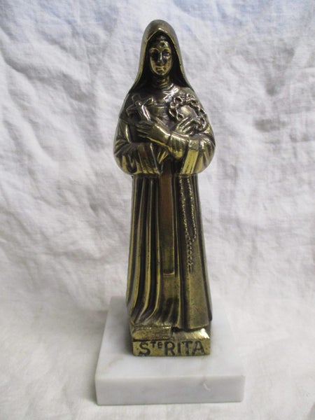 A Small Figurine - St Rita - Mount on Marble Base - 8462 Carousel 1