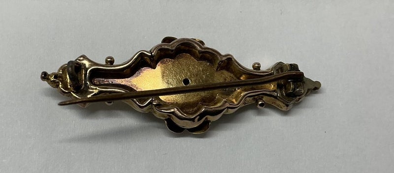 9ct YELLOW GOLD BROOCH WITH GENUINE DIAMOND - SWISS CUT - VALUATION $1180 - GIF Carousel 2