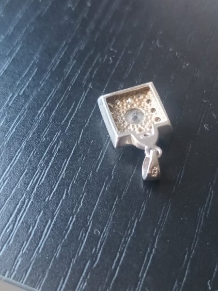 Square Pendant - Sterling Silver with CZs Carousel 5
