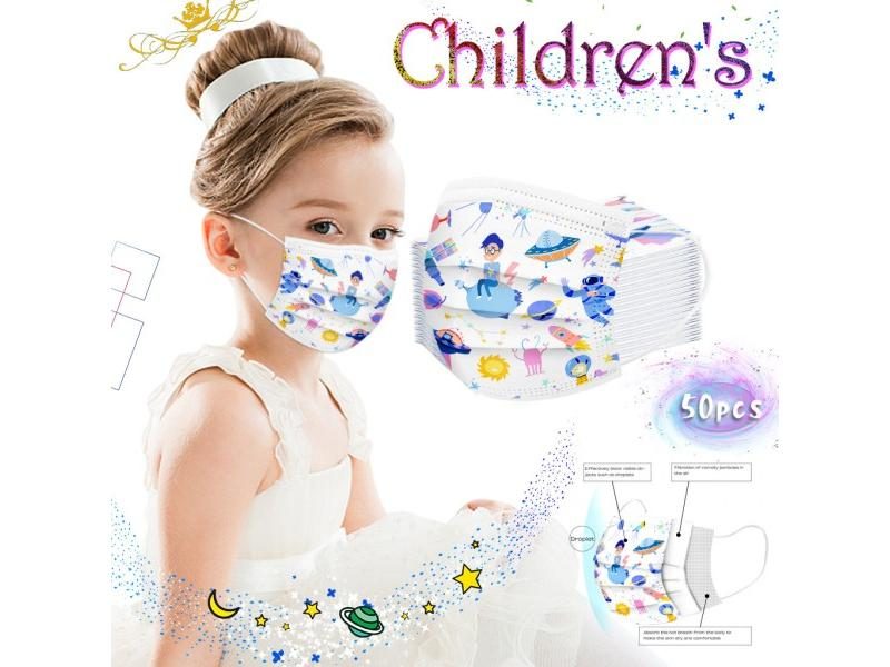 Children's Disposable 3Ply Ear Loop 50PC Face Mask Surgical Mask Carousel 1