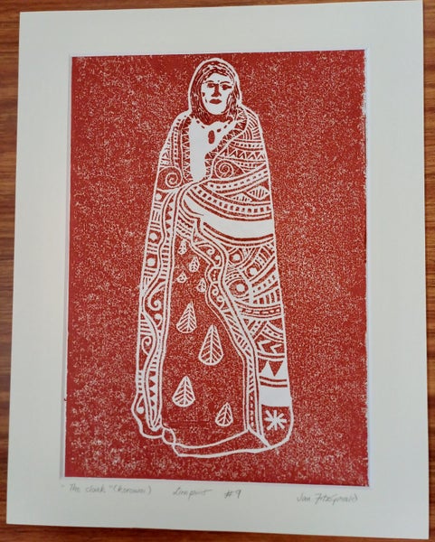 "The cloak." Korowai, limited edition print by Jan FitzGerald Carousel 1