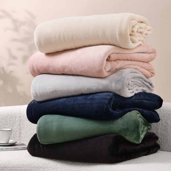 Serene Hudson Fleece and Sherpa Reverse Throw Blanket Charcoal 130x170cm Carousel 7