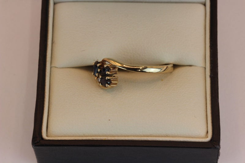 9ct Twisted Sapphire & Diamond ring Carousel 2