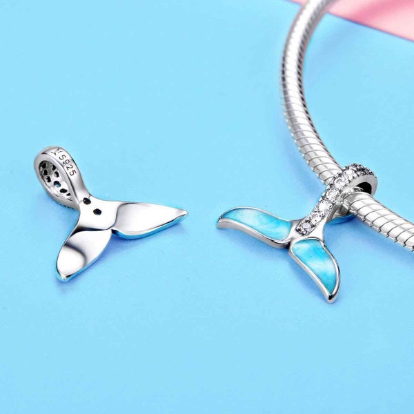 925 Sterling Silver Blue Charm with Blue Whale Tail Carousel 2