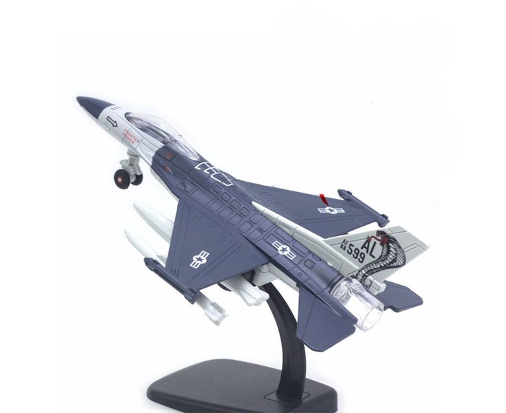 Alloy Plane Toy,Pull Back Sound Light Large F-16 Fighter Aircraft Model Col Carousel 2
