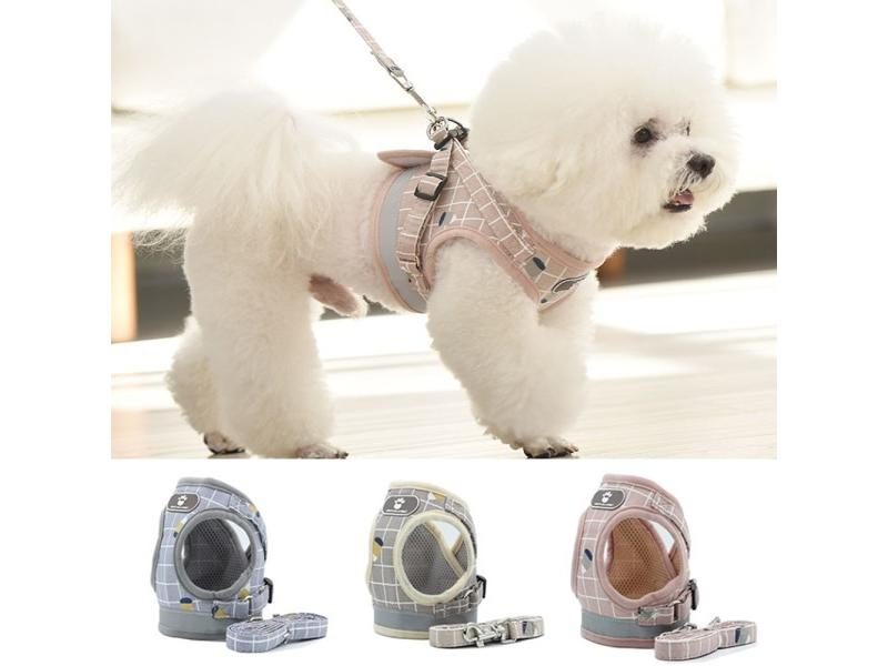 Dog Harness Reflective Puppy Kitten Collars Breathable Mesh Vest Adjustable Carousel 2