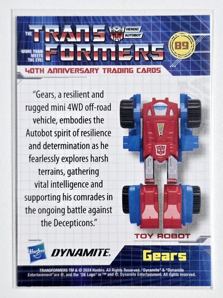 2024 Dynamite Transformers 40th Anniversary #90 Gears - Base Glossy Carousel 2