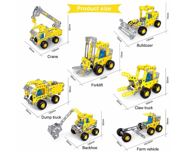 7 inSTEM Toy Set for Boys Learning Engineering Metal Construction Toys Carousel 10