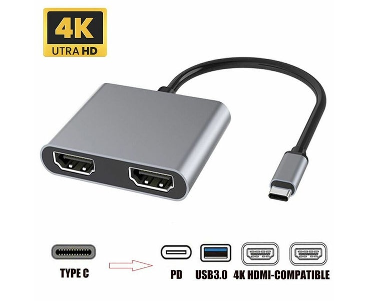Adapter USB 3.0 Docking Station Type-C to Dual HDMI USB PD Hub Screen Expan Carousel 1