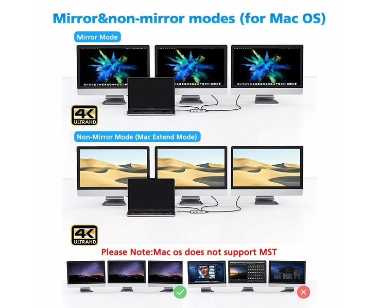 8 inLaptop Docking Station Type-C Dual HDMI Hub Adapter USB-C Triple Dis Carousel 8