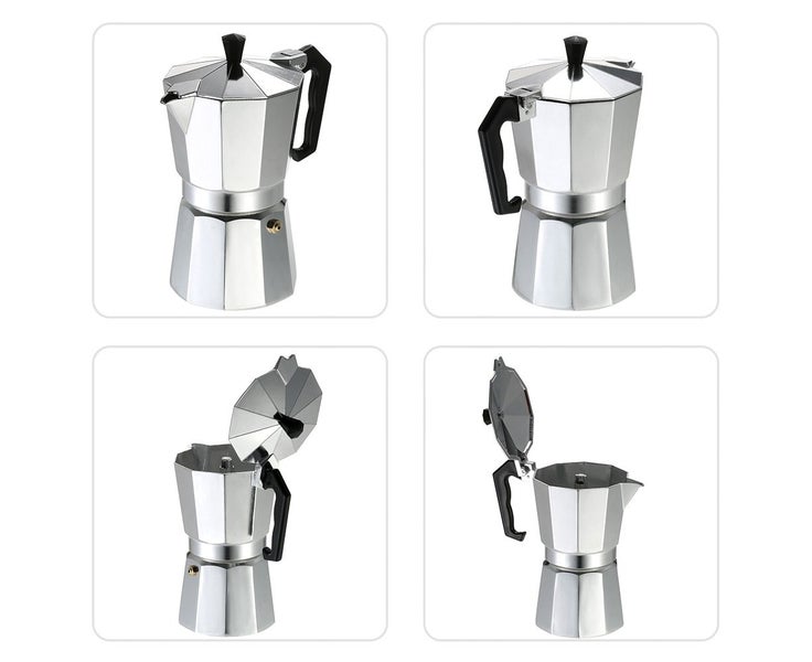 9-Cup Aluminum Espresso Percolator Coffee Stovetop Maker Mocha Pot for Use Carousel 6
