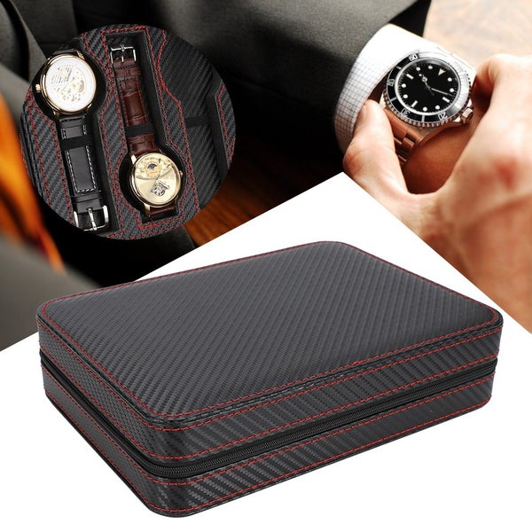 8 Grids Watch Case Organizer Wristwatch Storage Box Jewelry Display Contain Carousel 2