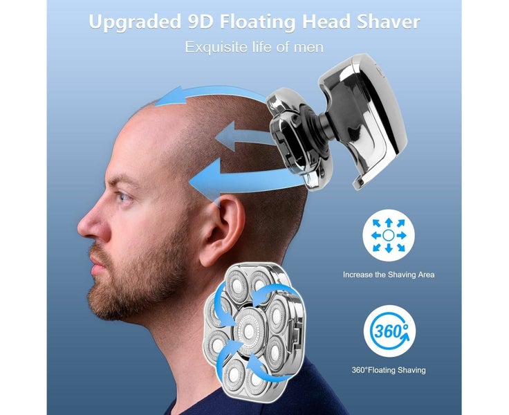 9D Electric Head Shaver for Bald Men, Waterproof Wet and Dry Detachable Hea Carousel 2