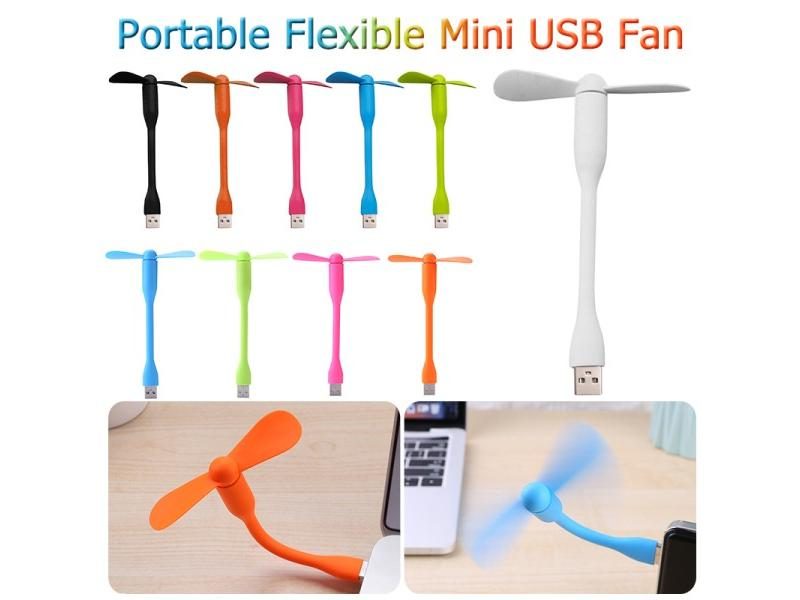 Mini Flexible Bendable USB Fan For Power Bank Laptop PC AC Charger Portable Carousel 2